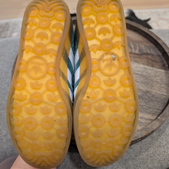 Adidas Gazelle Teal Sneakers with White Stripes And Pink Back - Picture 5 of 6